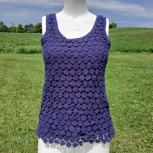 J. Crew Purple Tank Top Shirt size XS crochet preppy boho 100% cotton J.Crew